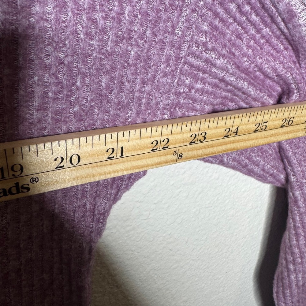 Soft Surroundings Purple‎ Ribbed Cowl Neck Tunic Sweater Hooded XS - Picture 7 of 8